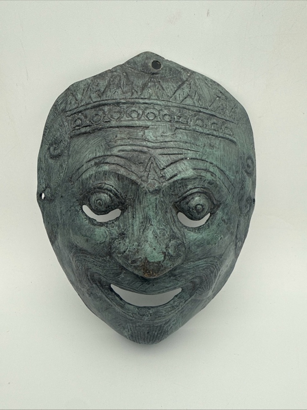 VTG Cast Metal Theater Asian Face Mask Wall Decor 7 X5.5”